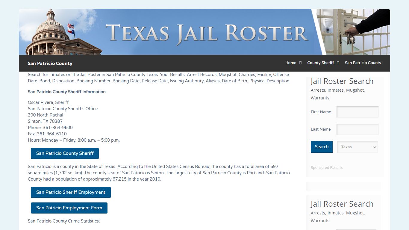 San Patricio County | Jail Roster Search