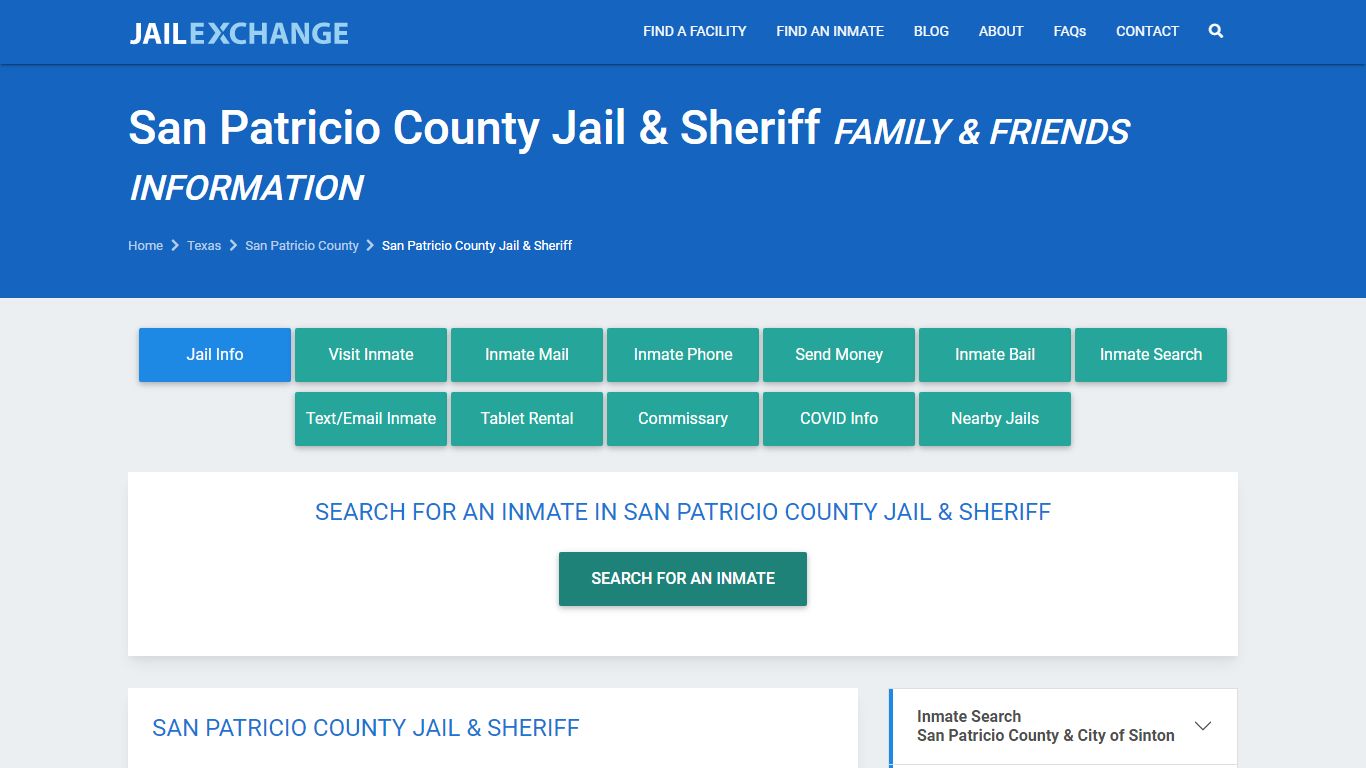 San Patricio County Jail & Sheriff Visitation | Mail ...